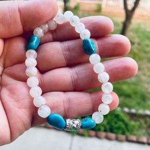 925 sterling silver moonstone turquoise bracelet